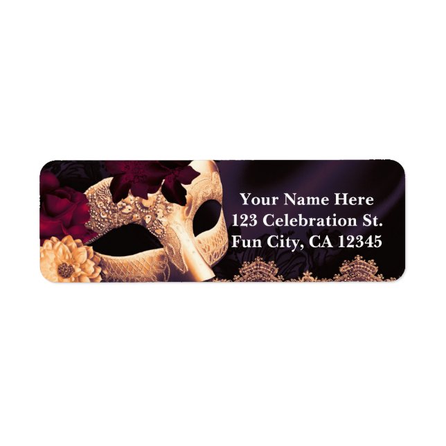 Purple & Burgundy Floral & Lace Masquerade Party (Devant)