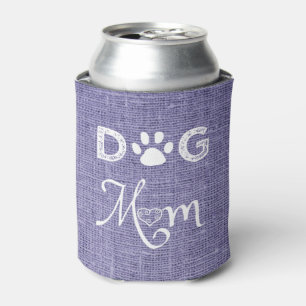 Purple Burlap Dog Mom Cooler