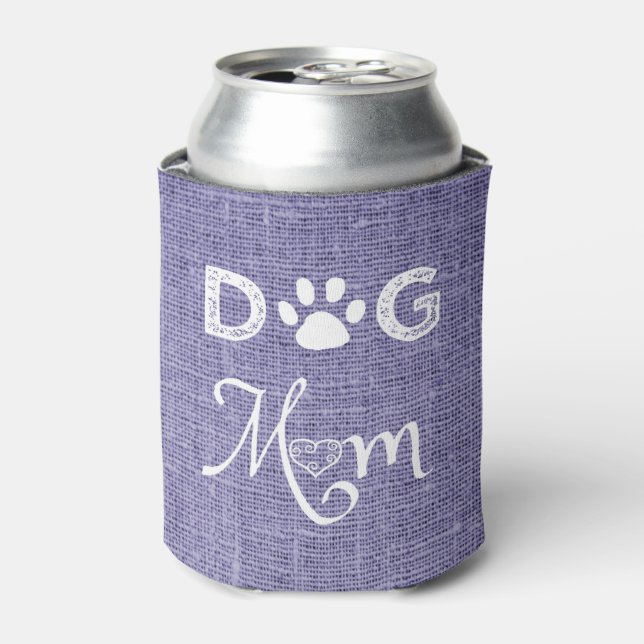 Purple Burlap Dog Mom Cooler (Can Front)