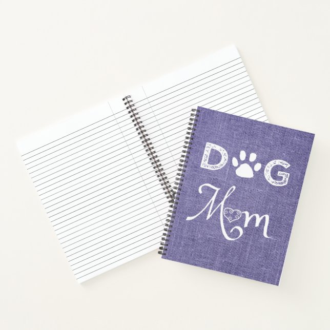 Purple Burlap Dog Mom Notebook (Inside)