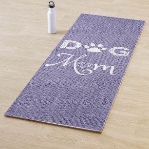 Purple Burlap Dog Mom Yoga Mat