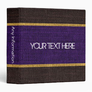 Purple Burlap Linen Rustic Jute Binder
