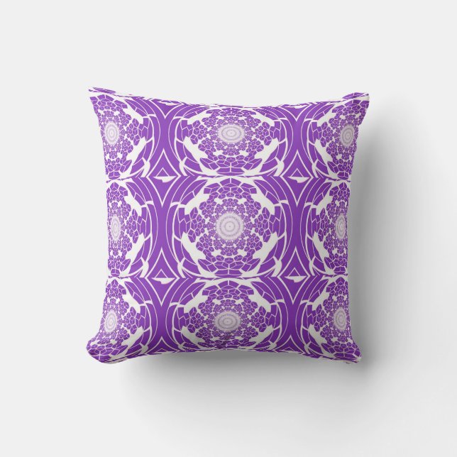 Purple Burst Dimensional Pattern Throw Pillow (Front)