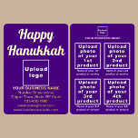 Purple Business Brand on Hanukkah Foil Holiday Card<br><div class="desc">Happy Hanukkah! Wishing you joy, peace and blessing this festival of lights. A holiday to celebrate and to advertise also your business or to promote your brand name to customers or clients. Customizable foil holiday card that you can put your business brand, your products or services and with Hanukkah greeting....</div>