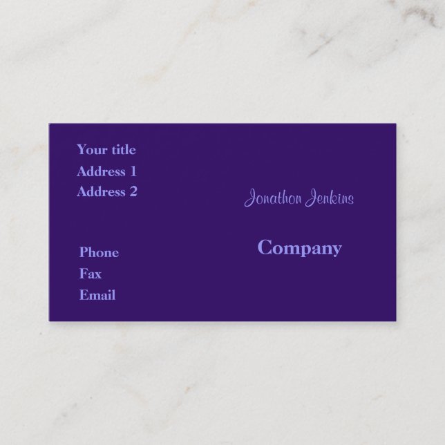 Purple Business Card (Front)