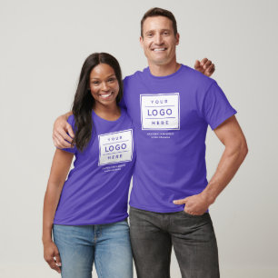 Purple Business Logo Company Name Promo T-Shirt