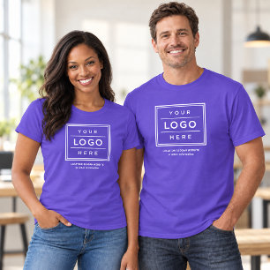 Purple Business Logo Company Name Promo T-Shirt
