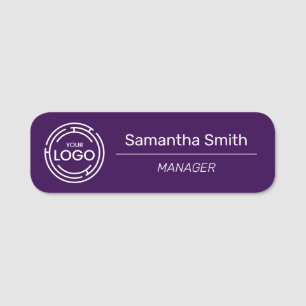 Purple Business Logo Employee Name Tag