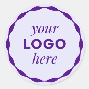Purple Business Logo Scalloped Circle Sticker