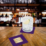 Purple business logo square paper coaster<br><div class="desc">A purple coloured background. Personalize and add your business,  company logo. 
For company events,  parties,  marketing,  promotion.</div>