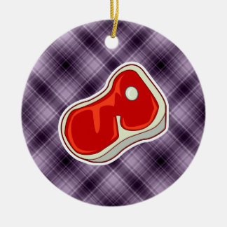 Purple Butcher's Steak Ceramic Ornament