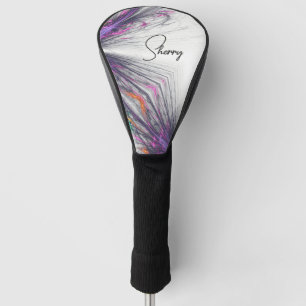 Purple Butterflies Abstract Golf Head Cover