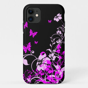 Purple Butterflies and Flowers iPhone 11 Case