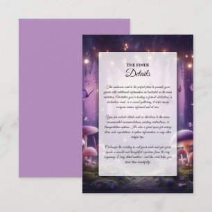 Purple Butterflies and Starlit Skies Wedding Enclosure Card