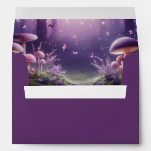 Purple Butterflies and Starlit Skies Wedding Envelope