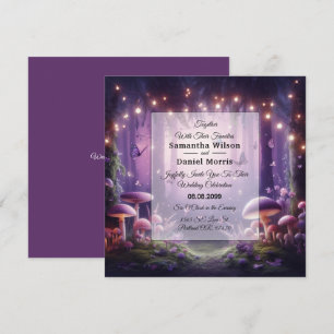 Purple Butterflies and Starlit Skies Wedding Invitation