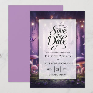 Purple Butterflies and Starlit Skies Wedding Save The Date