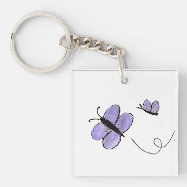 Purple Butterflies  Keychain (Front)