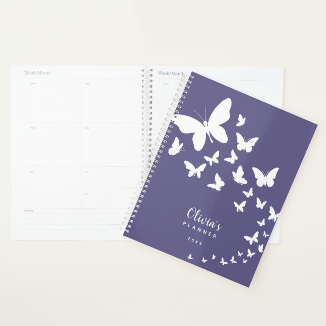 Purple Butterflies Personalized Planner (Display)