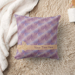 Purple Butterflies Personalized Throw Pillow