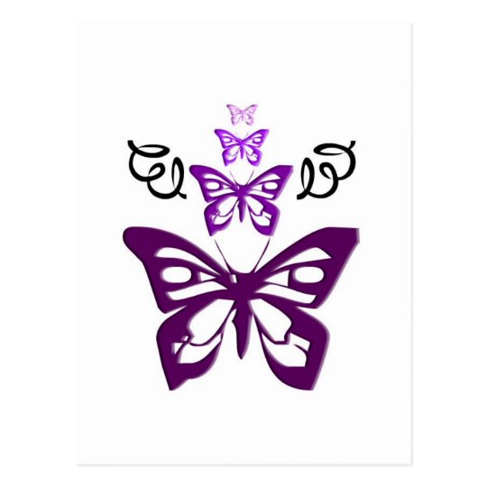Purple Butterflies Postcard