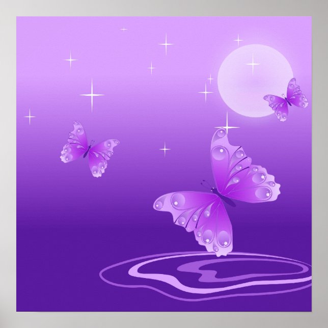 Purple Butterflies Poster (Front)