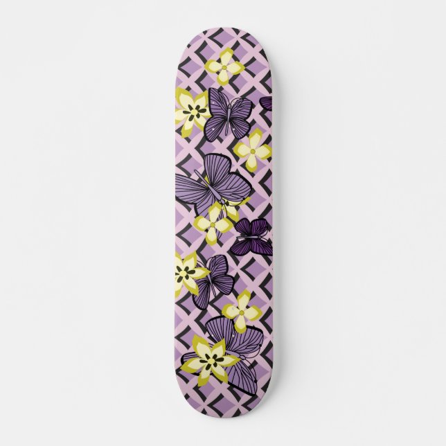 Purple Butterflies Skateboard (Front)