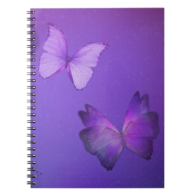 Purple Butterflies Spiral Notebook  (Front)
