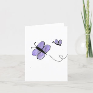 Purple Butterflies  Thank You Card