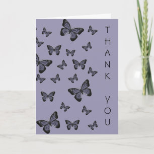 Purple Butterflies Thank You Card