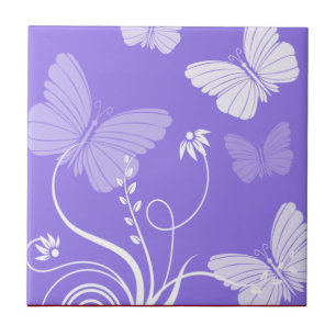 Purple butterflies Tile