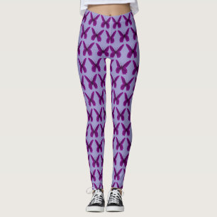Purple Butterflies You Choose Background Colour Leggings