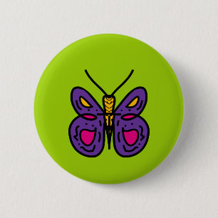 purple butterfly 2 inch round button