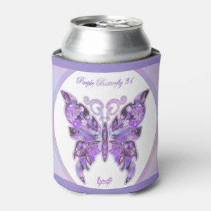 Purple Butterfly 31 Can Cooler