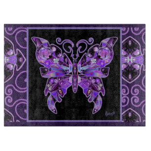 Purple Butterfly 31 Cutting Board