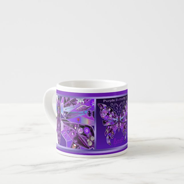 Purple Butterfly 31 Espresso Cup (Front Left)