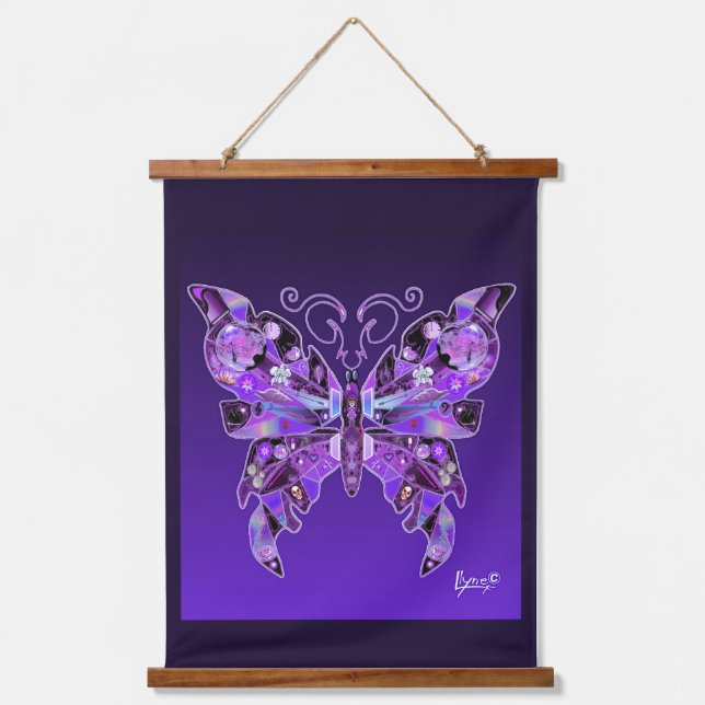 Purple Butterfly 31 hanging tapestry (Front)