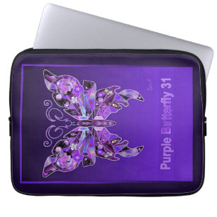 Purple Butterfly 31 Laptop Sleeve