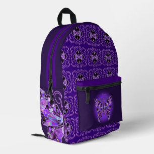 Purple Butterfly 31 Printed Backpack