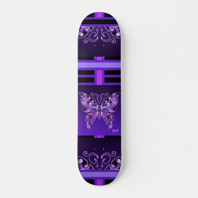Purple Butterfly 31 Skateboard (Front)