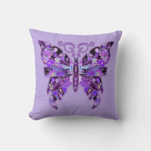 Purple Butterfly 31 Throw Pillow