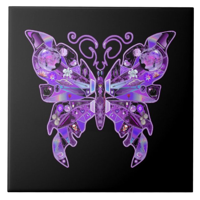 Purple Butterfly 31 Tile (Front)