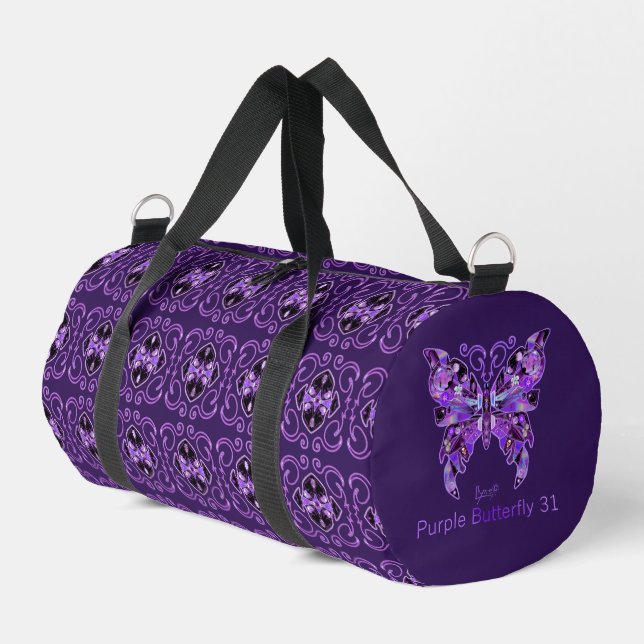 Purple Butterfly 31 Tote Bag (Left Corner)