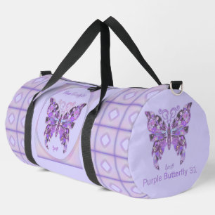 Purple Butterfly 3 Duffle Bag