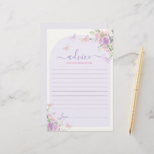 Purple Butterfly Advice for the Mom To Be card
