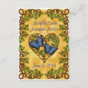 Purple Butterfly and Ivy Heart RSVP Card