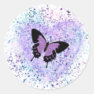 Purple Butterfly and Paint Sticker