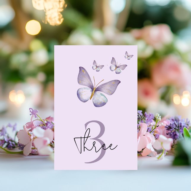  Purple Butterfly Birthday Party Table Number (Creator Uploaded)