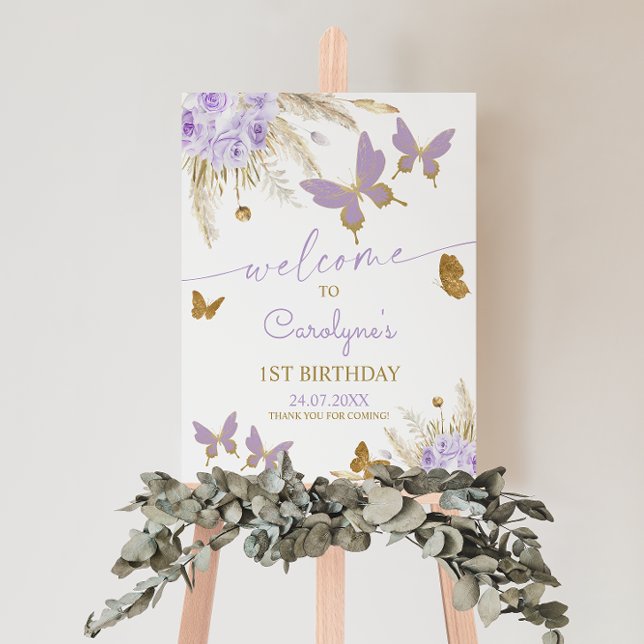 Purple Butterfly Birthday Welcome Poster (Creator Uploaded)