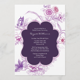 Purple Butterfly Bridal Shower Invite